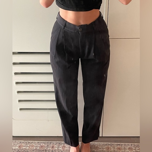 Giorgio Armani vintage pinstripe tapered straight leg pant - Picture 2 of 5